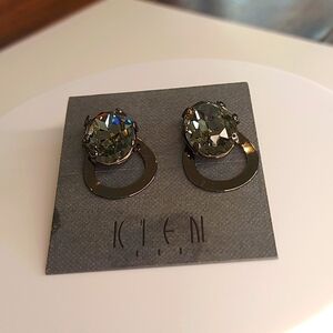 Vintage new KIEN black and glass Modernist Earrings